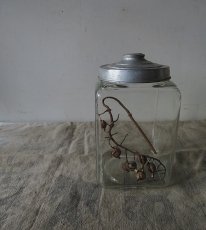 画像1: 四角ガラス瓶 (1)