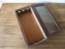 画像5: 木枠ガラス入り蓋つき木箱 (5)