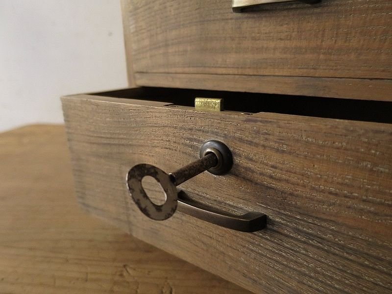 画像1: 桐製5段小引き出し