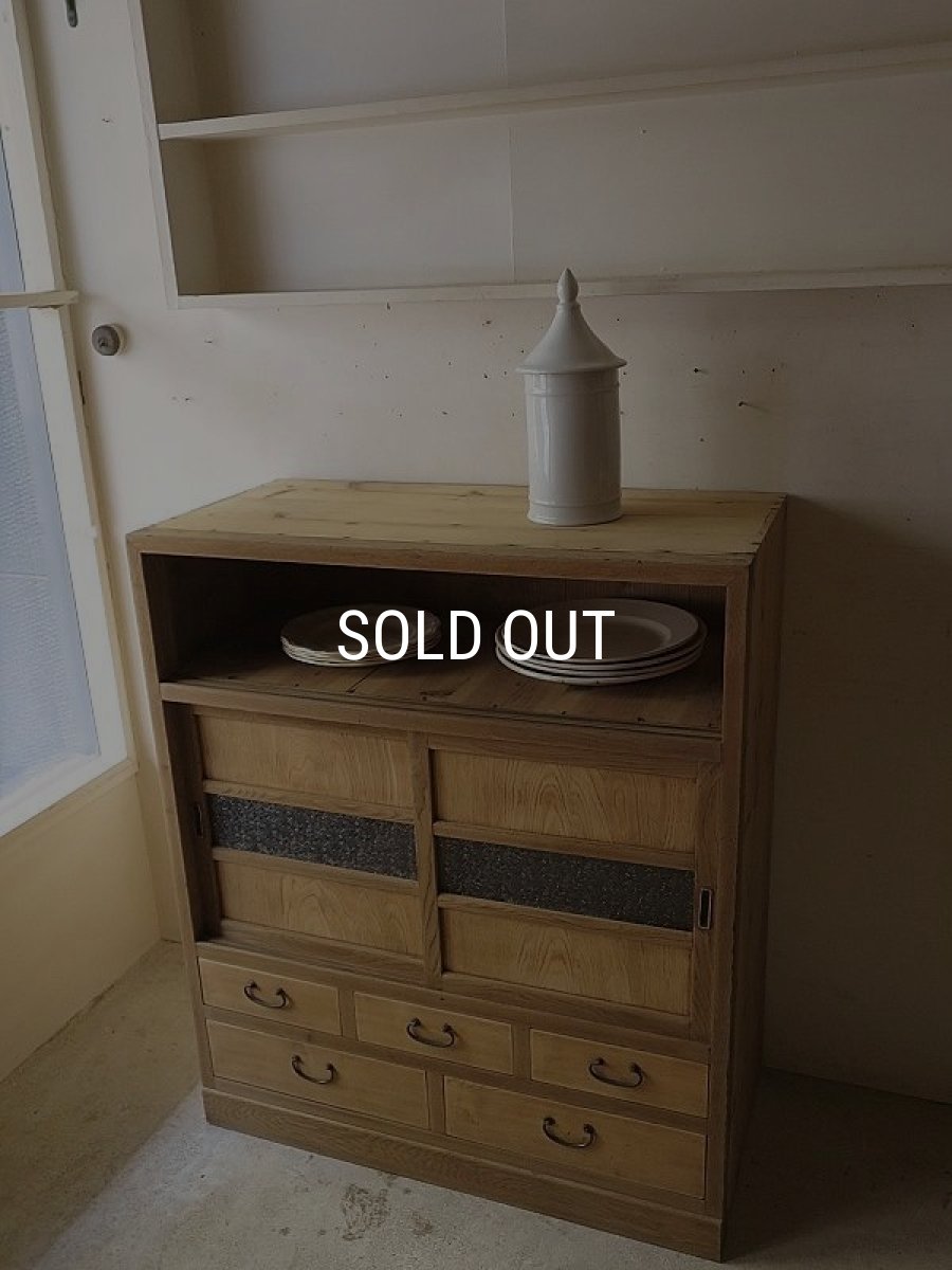 画像2: 引き出し5杯付き食器棚 (2)