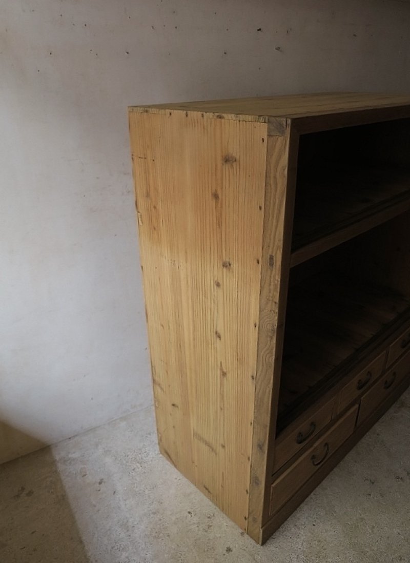 画像1: 引き出し5杯付き食器棚