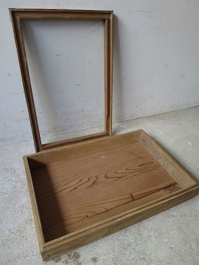 画像1: 木枠ガラス蓋の駄菓子ケース