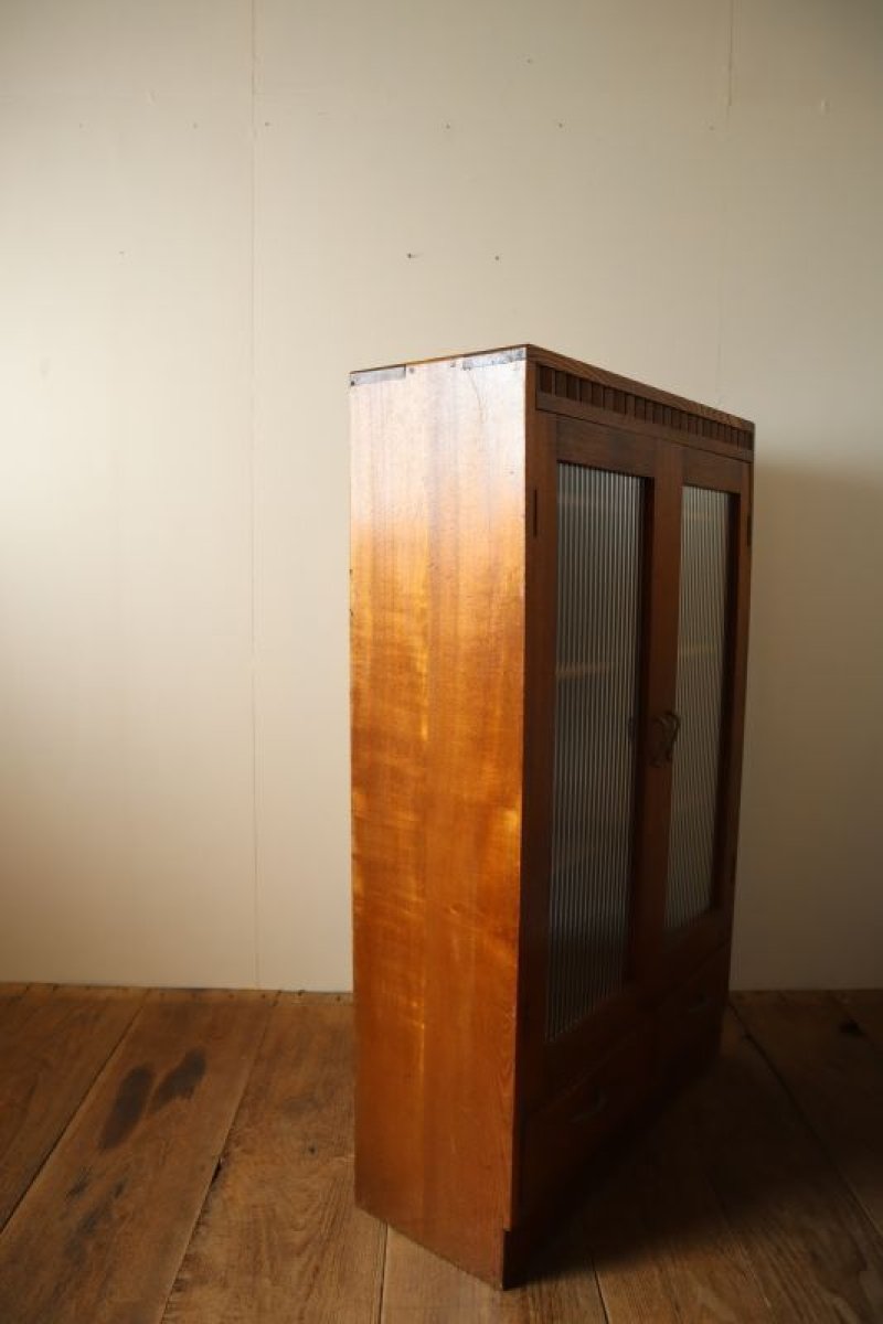 画像1: 観音扉の引き出し付き収納棚