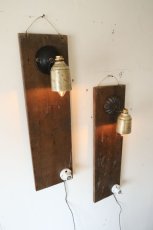 画像4: 古材と真鍮パーツの壁掛けライト (4)
