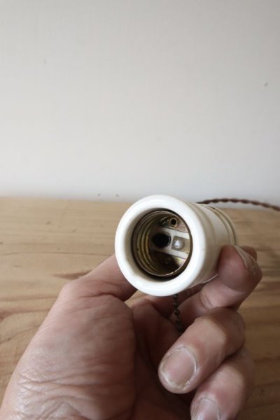 画像2: スイッチ付き磁器製ソケットのペンダントライト(A)