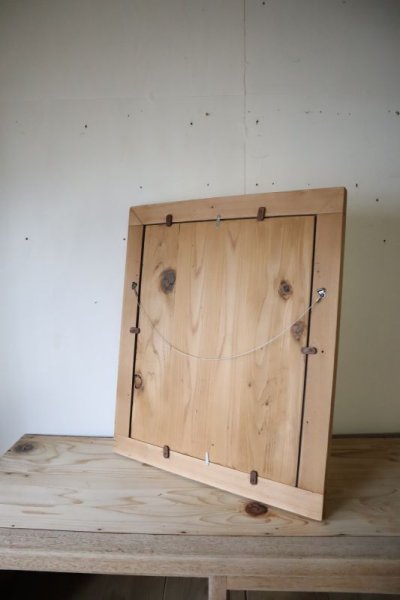 画像1: 木枠の鏡