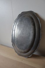 画像8: ピューター花リムオーバル皿 (8)