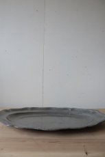 画像6: ピューター花リムオーバル皿 (6)