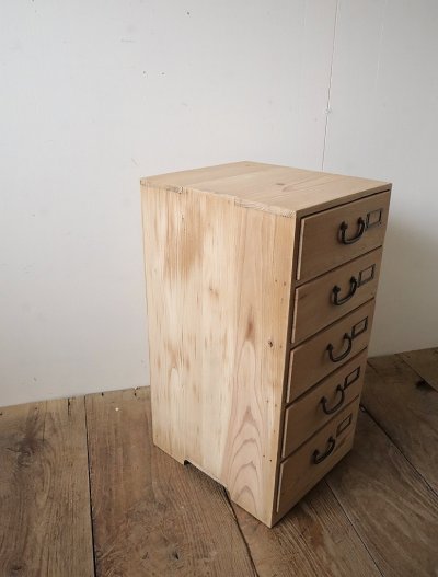 画像1: A4用紙収納5段小引き出し
