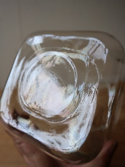 画像2: ブリキの蓋つきガラス容器