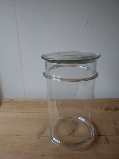 画像1: 銅製蓋つきガラス容器