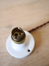 画像17: No.35　磁器とソケットのブラケットライト(段々、コード茶) (17)
