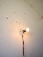 画像3: No.35　磁器とソケットのブラケットライト(段々、コード茶) (3)
