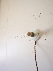 画像5: No.36　磁器とソケットのブラケットライト(穴、コード茶) (5)
