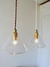 画像1: No.105　ガラス漏斗のペンダントライト(大) (1)