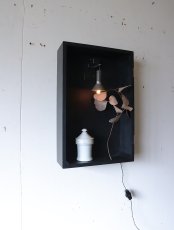 画像2: No.119　時計木箱の壁掛け飾り棚 (2)