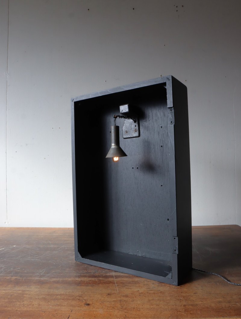 画像2: No.119　時計木箱の壁掛け飾り棚