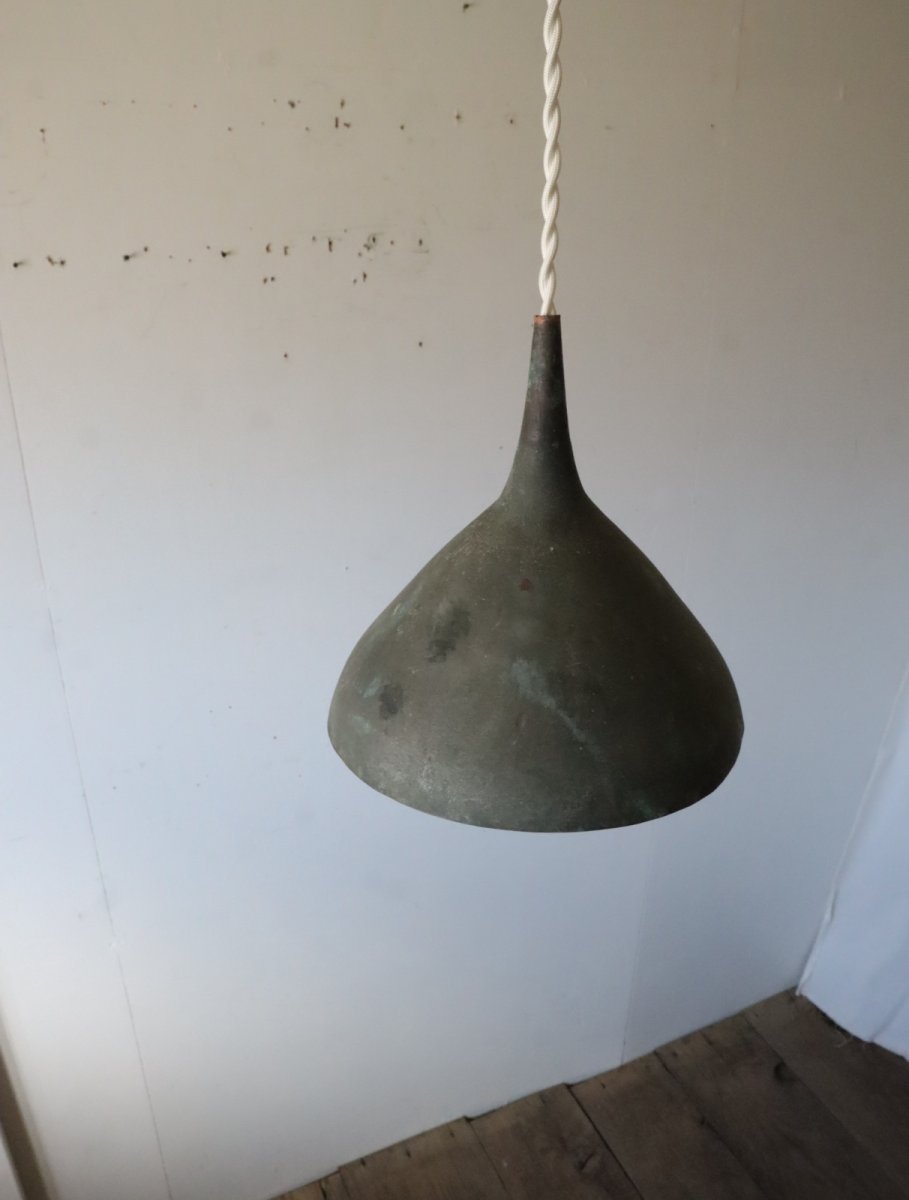 画像6: No.122　銅製漏斗のペンダントライト (6)