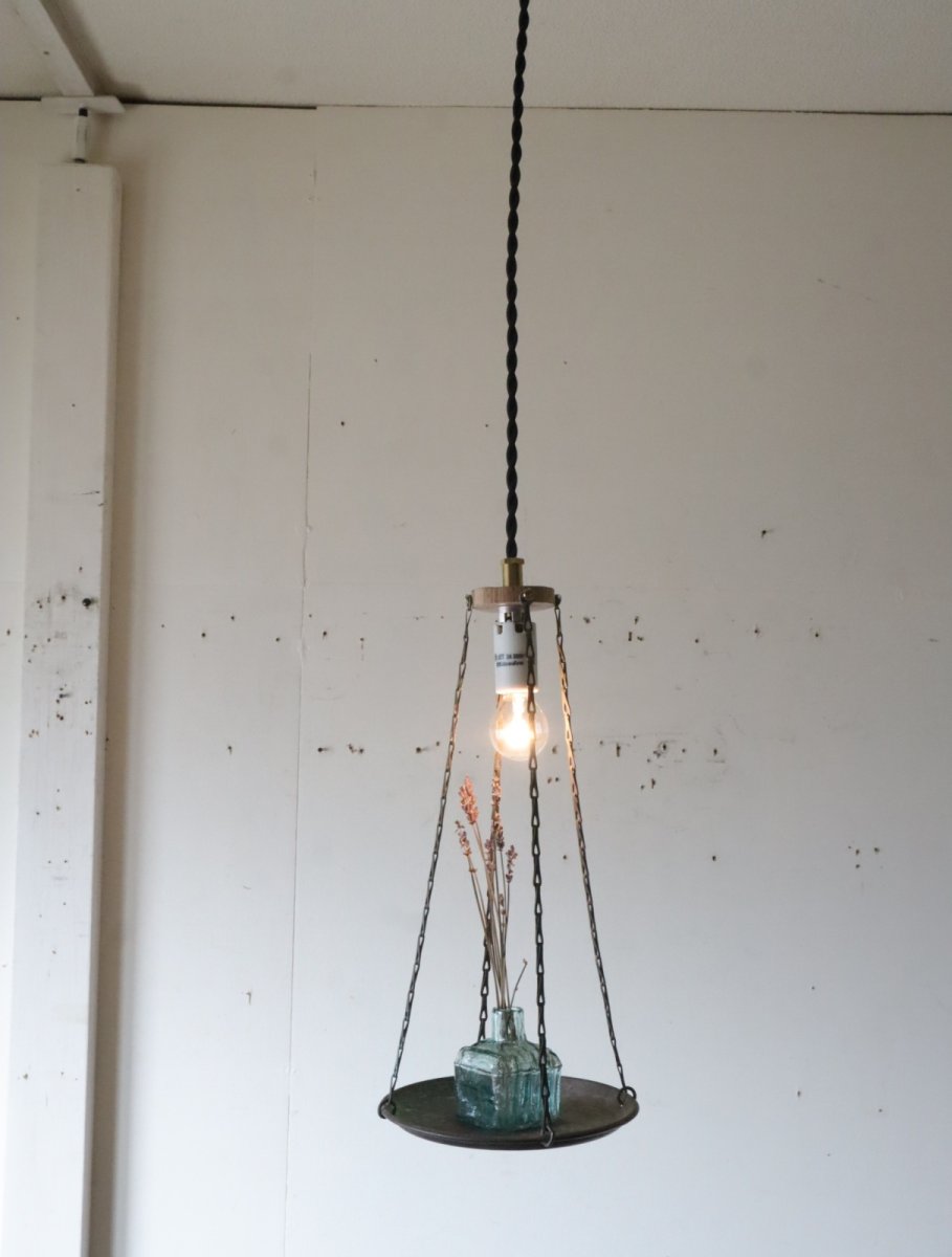 画像1: No.124　真鍮皿のペンダントライト (1)