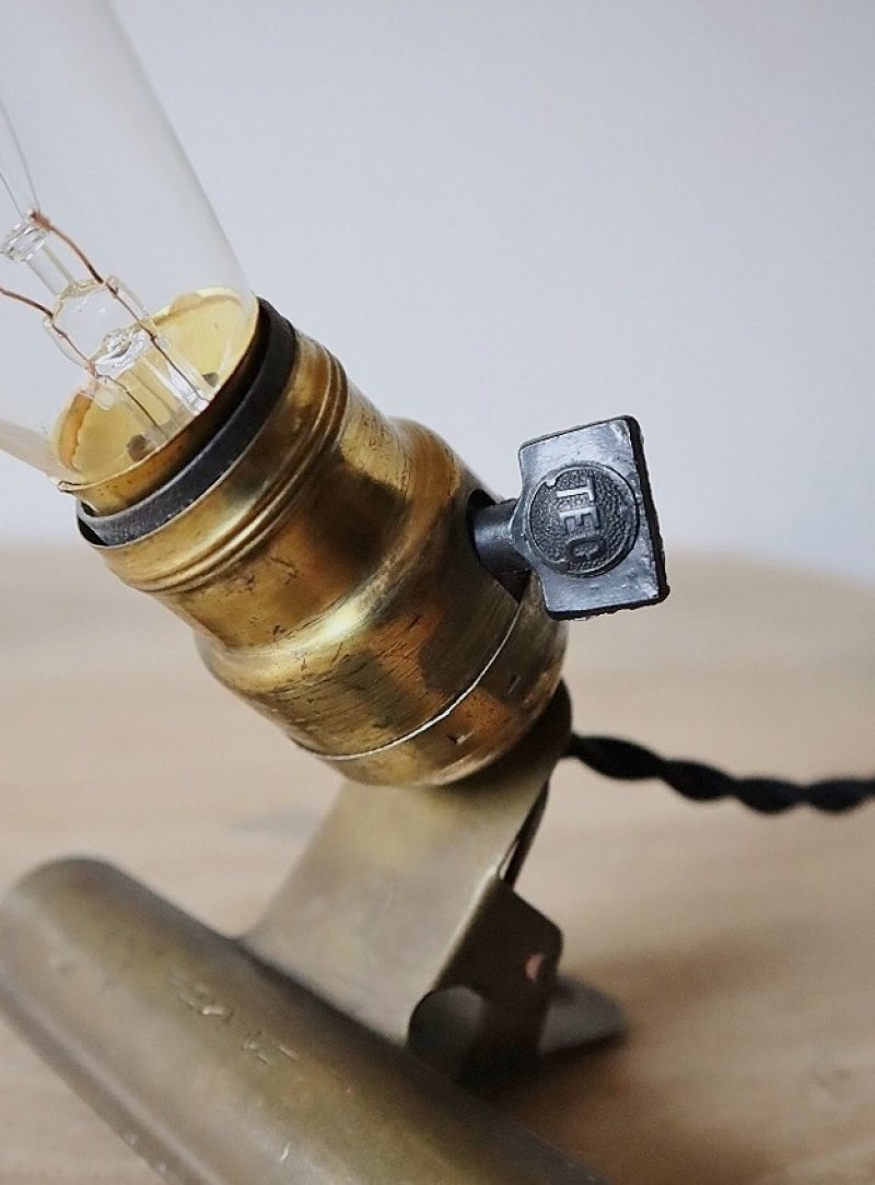 画像3: No.135 真鍮ソケットとクリップのライト(コード黒色)