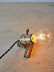 画像21: No.135　真鍮ソケットとクリップのライト(コード黒色) (21)