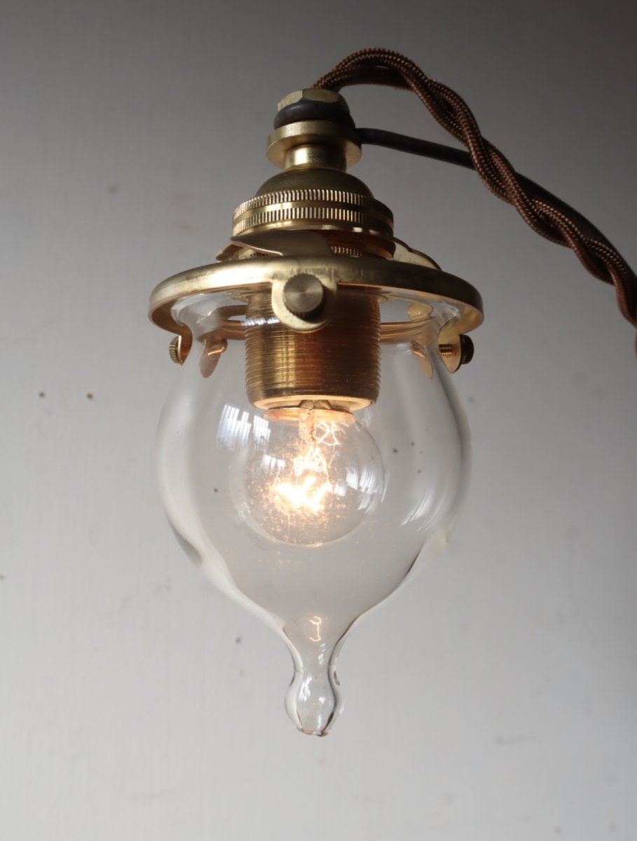 画像12: No.148　吸引ガラスのスタンドライト(コード焦げ茶) (12)