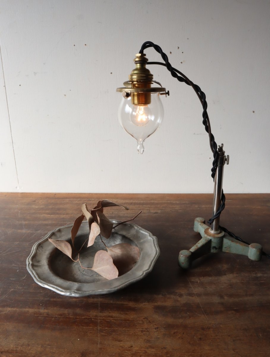 画像1: No.149　吸引ガラスのスタンドライト(コード黒色) (1)