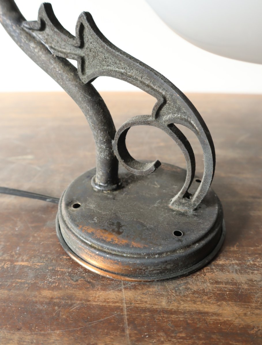 画像23: No.158　しずく型乳白ガラスのブラケットライト (23)