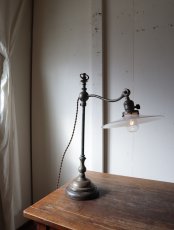 画像1: No.166　乳白シェード付きスタンドライト (1)