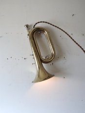 画像1: No.169　ラッパの2wayライト(コード焦げ茶) (1)