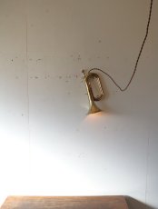 画像2: No.169　ラッパの2wayライト(コード焦げ茶) (2)