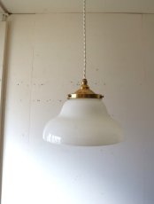 画像14: No.176　円盤型乳白ガラスのペンダントライト (14)