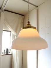 画像5: No.176　円盤型乳白ガラスのペンダントライト (5)