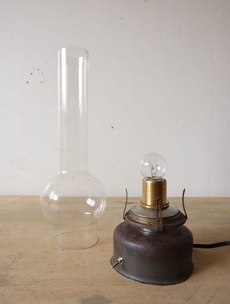 画像2: No.182　ホヤガラスの卓上ランプ(ブリキ)