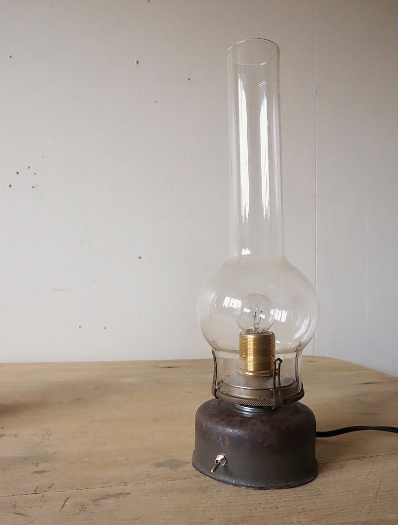 画像1: No.182　ホヤガラスの卓上ランプ(ブリキ)