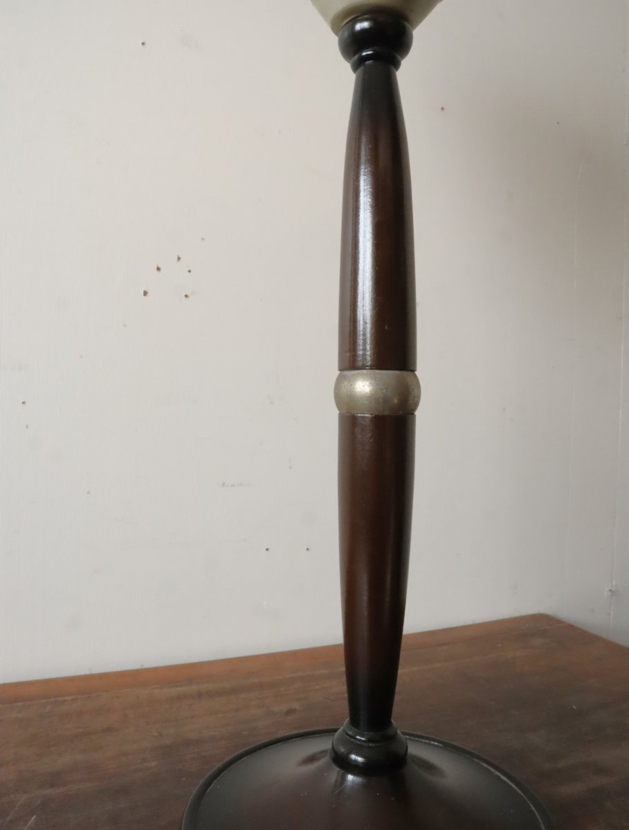 画像11: No.185　乳白ガラスのグローブ付きスタンドライト (11)