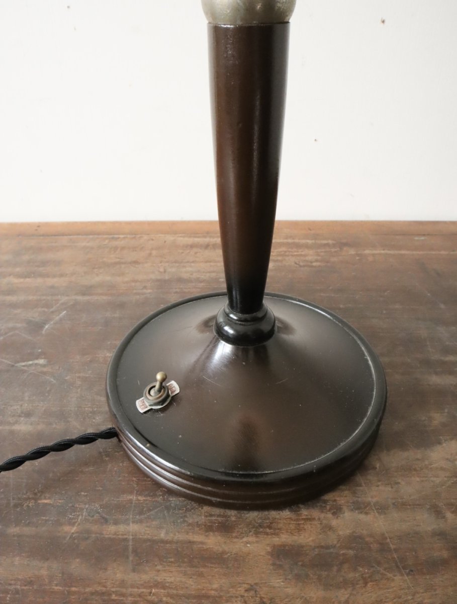 画像12: No.185　乳白ガラスのグローブ付きスタンドライト (12)