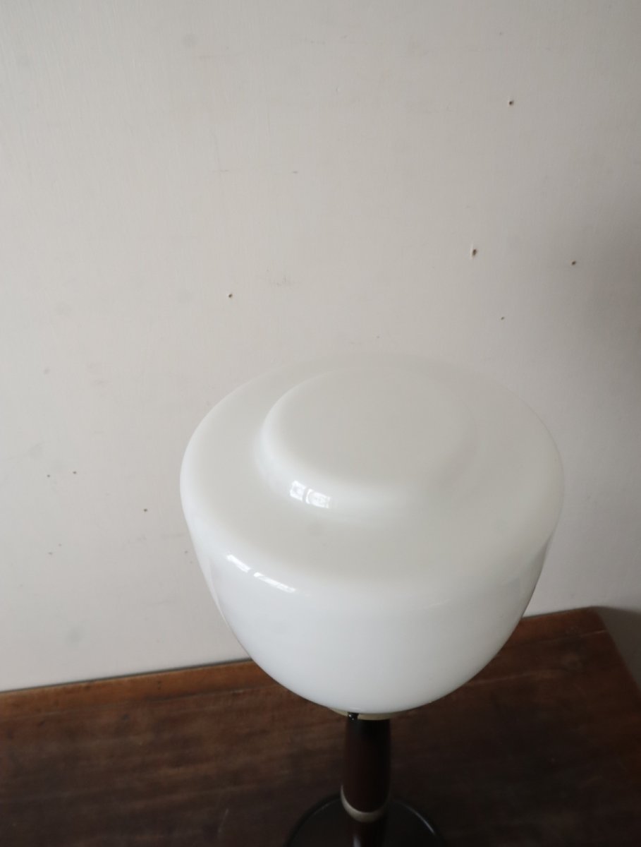 画像10: No.185　乳白ガラスのグローブ付きスタンドライト (10)