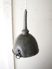 画像10: No.194　ピューター漏斗と滑車のペンダントライト(φ13.4×h17cm) (10)