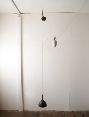 画像3: No.194　ピューター漏斗と滑車のペンダントライト(φ13.4×h17cm) (3)