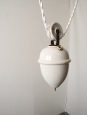 画像16: No.194　ピューター漏斗と滑車のペンダントライト(φ13.4×h17cm) (16)