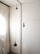 画像22: No.194　ピューター漏斗と滑車のペンダントライト(φ13.4×h17cm) (22)