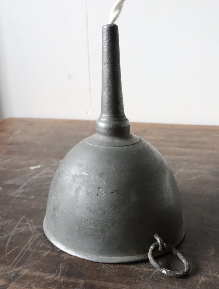 画像38: No.195　ピューター漏斗と滑車のペンダントライト(φ11×h14cm) (38)