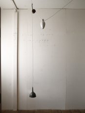 画像3: No.195　ピューター漏斗と滑車のペンダントライト(φ11×h14cm) (3)