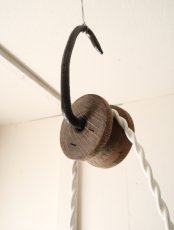 画像13: No.195　ピューター漏斗と滑車のペンダントライト(φ11×h14cm) (13)