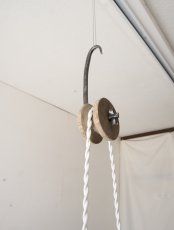 画像13: No.194　ピューター漏斗と滑車のペンダントライト(φ13.4×h17cm) (13)