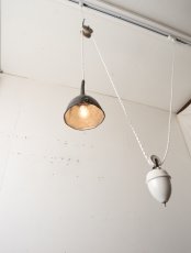 画像8: No.194　ピューター漏斗と滑車のペンダントライト(φ13.4×h17cm) (8)