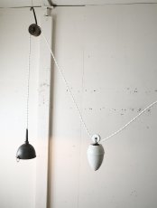 画像14: No.195　ピューター漏斗と滑車のペンダントライト(φ11×h14cm) (14)