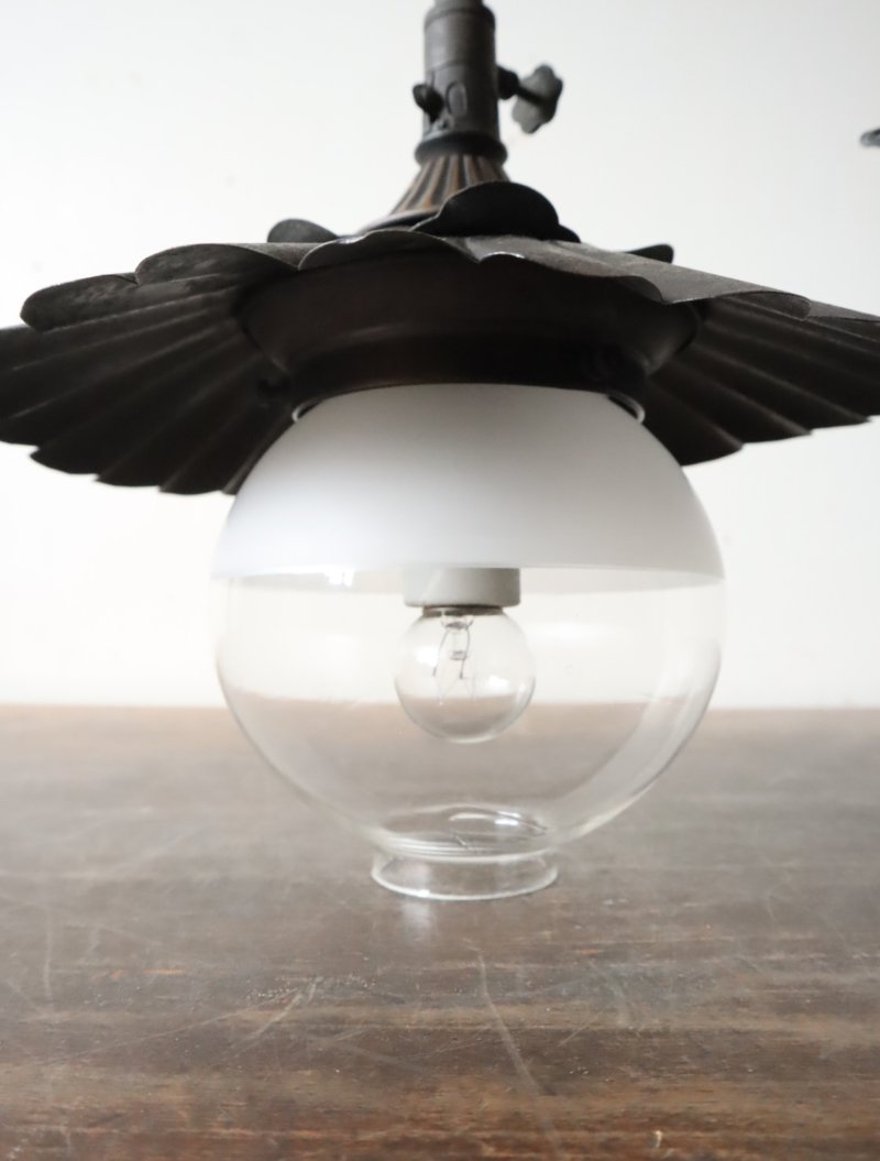 画像3: No.217 ガス灯のシェード付き吊り下げランプ