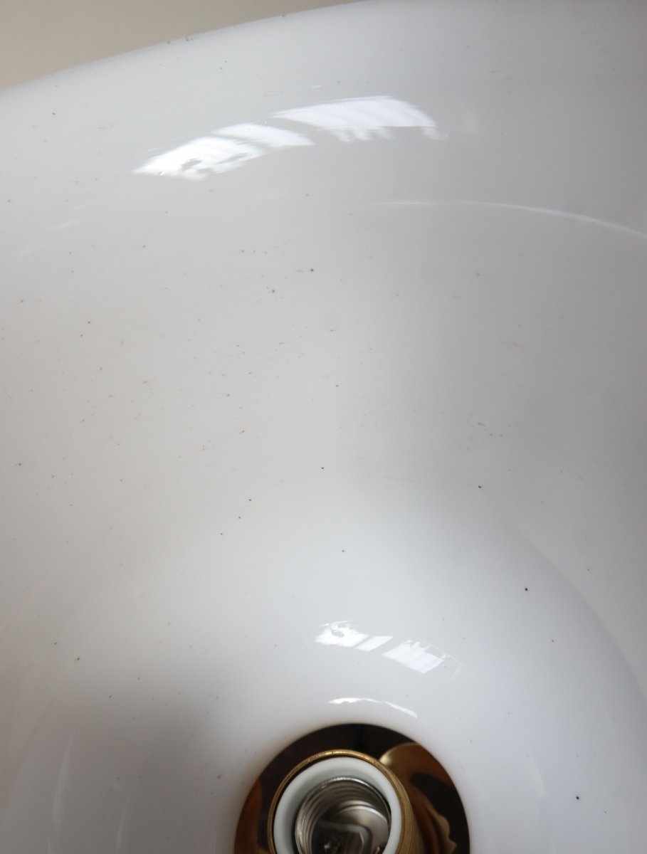 画像18: No.220　ベル型乳白ガラスのペンダントライト(コード黒色) (18)